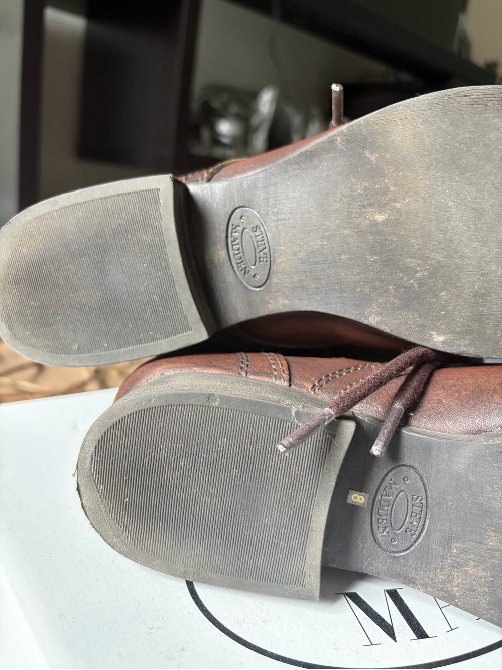 Steve Madden Brown Leather Troopa Boots - Classic Combat Style - Picture 5 of 5